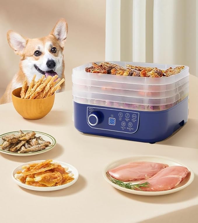 2026 New Food Dehydrator Dryer Machine with 5 Trays for Home, Digital Adjustable Timer & Temperature Control, Ideal for Fruits, Meat, Vegetables, Candy & Snacks (Blue)