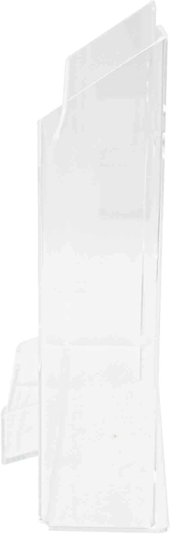 Marketing Holders 6 Pack Brochure Holder for 8.5" Wide Catalogs and 3.5" x 2" Gift Cards Clear Acrylic Wall Mount Display Rack for Retail and Office Advertisements Hanging Hardware Included