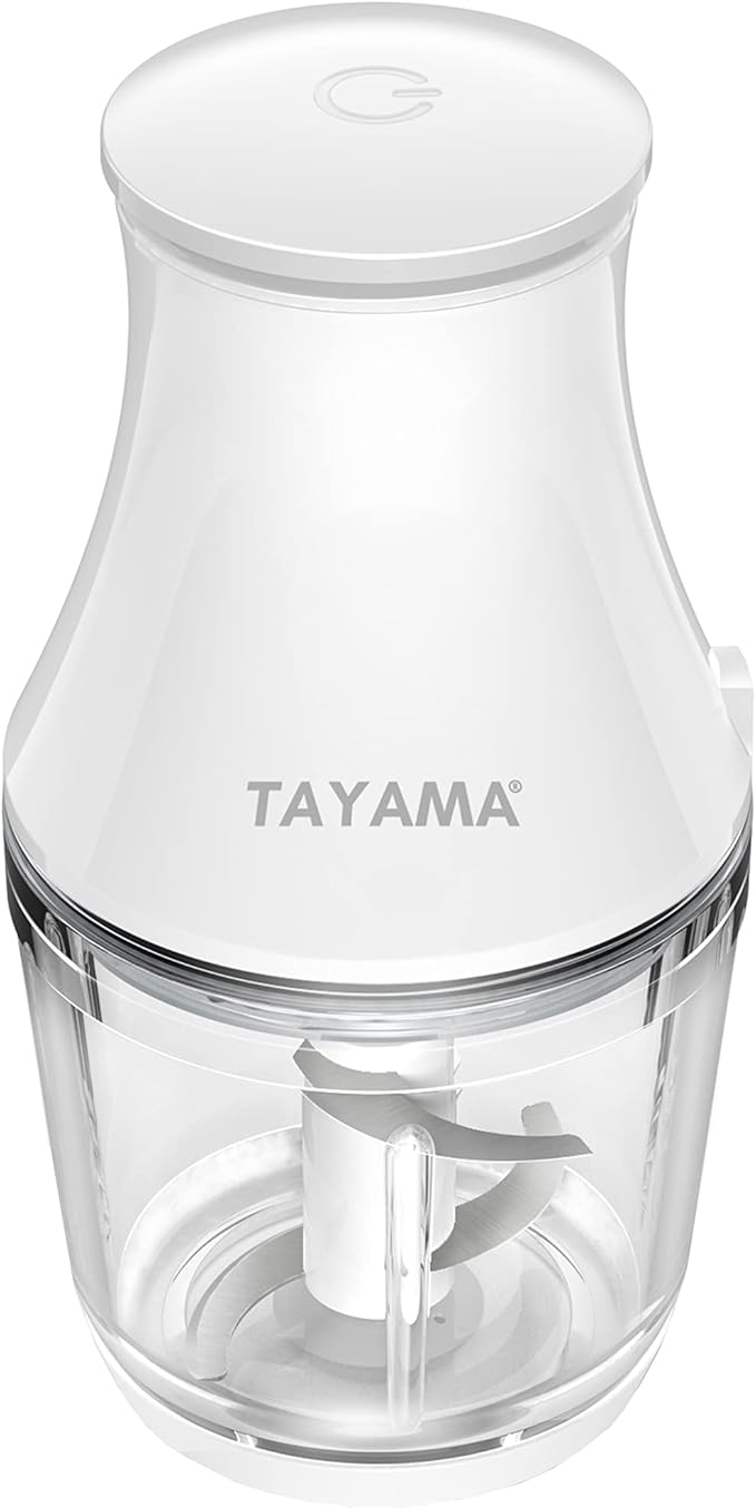 TAYAMA 2.5 Cup White 200W Mini Chopper 4-Layer Blade Food Processor, Medium