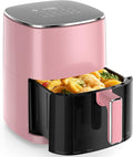 Sweetcrispy 6QT Air Fryer with Window, Square Airfryer Oven 12-in-1 for Family, 400°F Rapid Air Crispy Technology, Roast Bake Dehydrate, Nonstick & Easy-Clean Basket, Pink