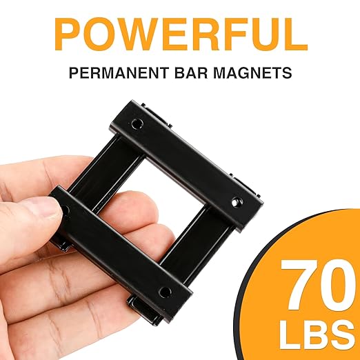 TRYMAG Neodymium Rectangular Magnets 80Lbs, 60 x 13.5 x 5mm Strong Black Bar Magnets with Countersunk Hole and Steel Capsule, Heavy Duty Industrial Rare Earth Magnets with Screw for Mounting, 6 Pack