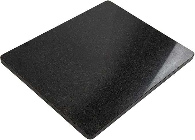 Lovdeco Granite Black Cutting Board, Pastry Board For Kitchen, Large Black Marble Slab Gift With Non-Slip Feets, 16x20 Inch, 1 Piece