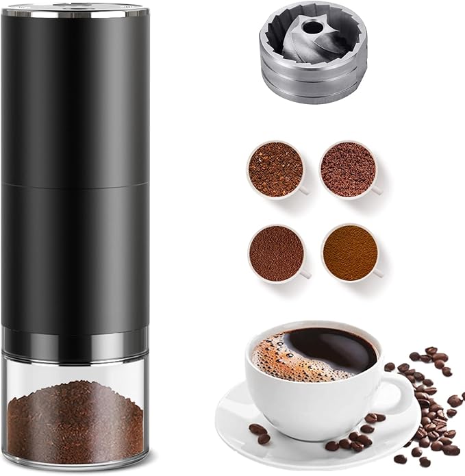 Electric Coffee Grinder, 150W Spice Grinder with Stainless Steel Blade & Bowl, One-Touch Control Coffee Bean Grinder for Nuts, Sugar, Grains, Clear Lid
