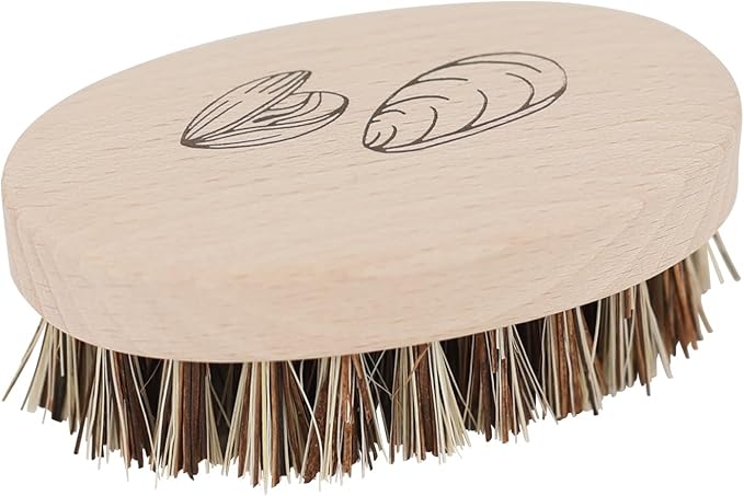 REDECKER Mussel Brush with Beechwood Handle, 3-3/4-Inches, Set of 2 - Brush for Scrubbing Mussels