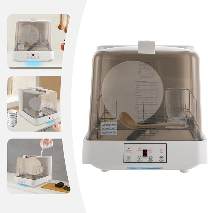 Portable Mini Dishwasher, Countertop Dishwasher, Transparent Design, with 360° Rotating Nozzle and Multiple Cleaning Modes, Automatic Dishwashing, for Apartments, Dormitories, and RVs