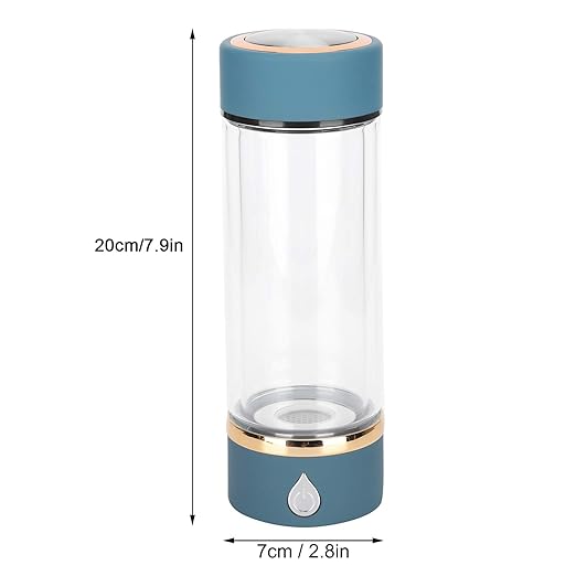 380ml Hydrogen Rich Water Bottle, Rechargeable Portable Hydrogen Water Ionizer Machine with USB, Avoid Aging Water Glass Bottle for Home, Office, Travel, Daily Drinking