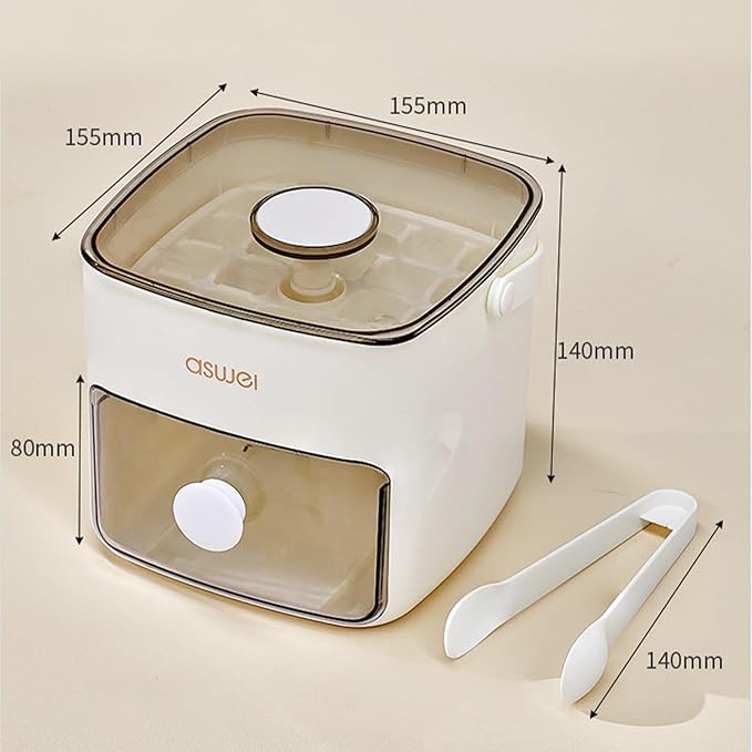 Ice Cube Tray, Press Ice Cube Trays Double Layer 48 Gride Ice Cube Mold Easy Release Ice Cube Trays with Lid and Bin and Ice Scoop for Making Whiskey, Cocktail, Coffee