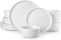 MALACASA 18 Pieces Gourmet Porcelain Dinnerware Sets, Premium Plates and Bowls Set, High-Fired Ceramic Dishes Set for 6, Chip & Scratch Resistant, Microwave Dishwasher Safe, White, Series LEXI
