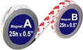 A B Paired Magnetic Tape (25ft x 0.5in x 2Pack), a b Magnet Strips a b, Flexible Magnets Match to Use for DIY Crafting