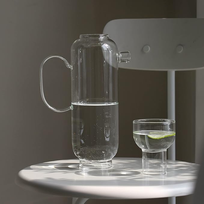 GRFIT Creative Glass Pitcher Large Capacity Cold Water Jug with Handle Large Capacity Teapot Large Capacity for Home, Restaurant, Coffee Shop Water Pitcher (Color : Clear)