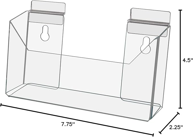 Marketing Holders 12 Pack Slatwall Postcard Holder for 7.5 Inch Wide Advertisement Materials Clear Acrylic Space Saving Literature Display Rack in Retail Stores and Offices No Assembly Required