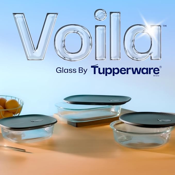Tupperware Voila Glass Round Food Storage – Baking Dish, 1.8 qt / 1.7 L