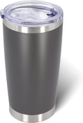 AIANJI 20oz Tumbler Bulk Stainless Steel Tumblers with Lid Vacuum Insulated Double Wall Travel Coffee Mug Powder Coated Tumbler Cup for Hot and Cold Drinks(Grey, 1 pack)