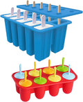 Miaowoof 10-Cav & 8-Cav Silicone Popsicle Mold for Kids, Non-BPA Premium Silicone Popsicles Molds Set