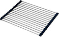 Roll Up Dish Drying Rack, Over The Sink Kitchen Rolling Rack Multipurpose Dry Dish Drainer Rack，Stainless Steel Foldable Dish Drying Rack，for Sink Counter(Black,47 * 23cm)