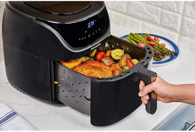 CrispPro Max Air Fryer 8QT Dual Basket – Digital Touchscreen, 10 Presets, Oil-Free Cooking, Easy Clean, Family Size Fryer – Black
