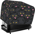 2 Slice Toaster Cover,Halloween Black Cat Eyes Small Kitchen Appliance Bread Machine Cover with Pockets,Dust & Fingerprint Protection