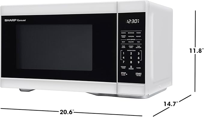 Sharp SMC1161KW 1.1 cu. ft. 1000W White Countertop Microwave Oven