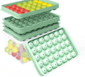 Round Ice Cube Trays with Lid and Bin - 1.0 Inch Small Sphere Ice Ball Maker for Freezer, Makes 70 Ice Balls, Stackable Ice Mold for Cocktails, Whiskey, Coffee & Drinks, BPA-Free Ice Trays for Freezer
