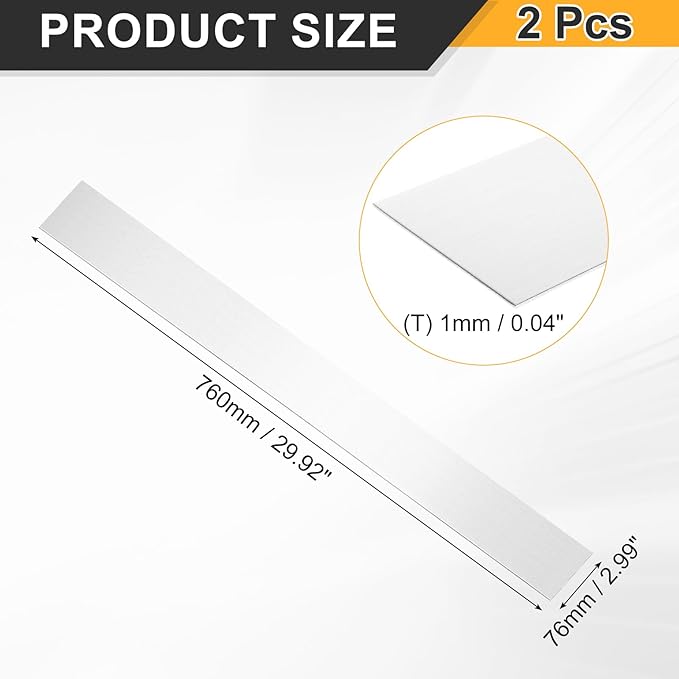 uxcell 2Pcs 304 Stainless Steel Sheet Gap Filler, 30" x 3" Self-Adhesive Metal Molding Trim Strip Gap Cover for Microwave Mirror Frame Home Decoration, Brushed Silver