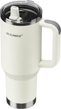 For Travel & Gym – Never Drink from a Moldy Lid Again: 40oz Hygienic Tumbler, 100% Leakproof Lid & Removable Foldable Spout. Reinforced Base, Fits Cup Holders - Cream