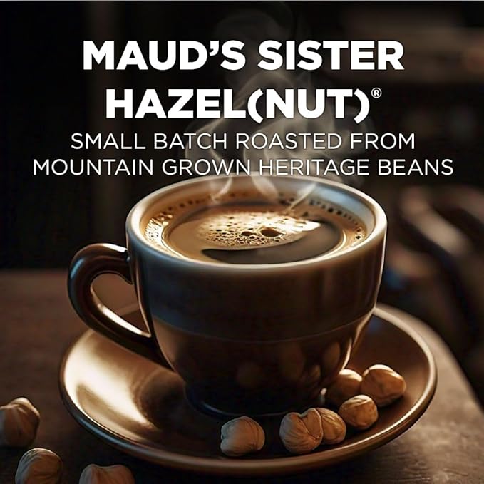 Maud's Sweet Hazelnut Flavored Coffee Pods, 100 ct, Medium Roast Flavored Coffee in Single Serve Pods – 100% Arabica Beans, Compatible with Keurig K Cups Maker