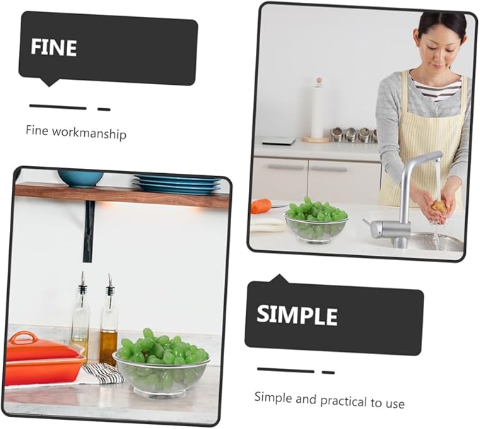 Cabilock Stainless Steel Rice Washing Strainer Fine Mesh Kitchen Colander for Vegetables and Fruits and Compact Design for Easy Storage for Home Cooking