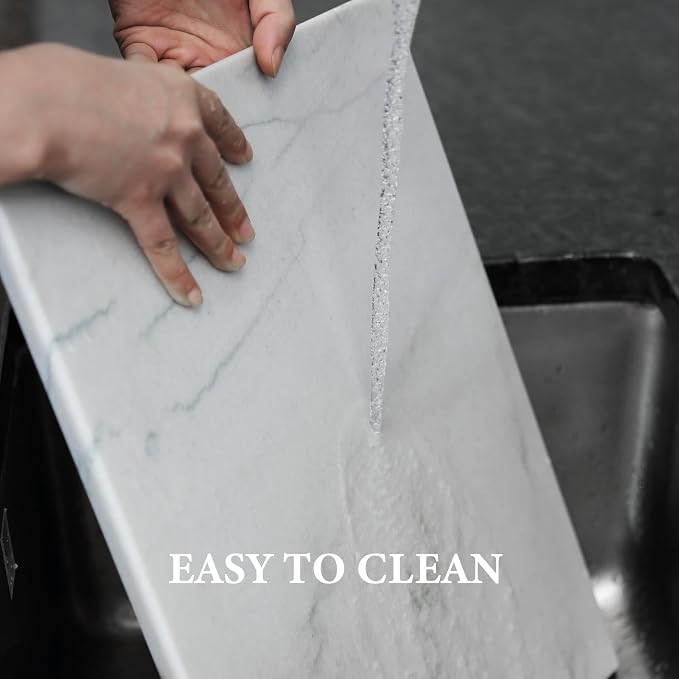 Koville Brazilian Natural Quartzite Cutting Board for Kitchen, 16x12inch Large Hand Crafted Marble Slab for Cheese, Charcuterie, Pastry Board - Wedding Gift, House Warming Gift
