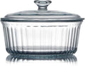 NUTRIUPS 2.4QT Glass Casserole with Lid, Borosilicate Glass, Round, Oven-Safe Baking Dish