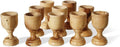 THE JERUSALEM GIFT SHOP SINCE 2004 10 Small Communion Cups. Hand Carved Kiddush Cup from Olive wood - for Church, Ministry & Worship events with Certificate of Origin.