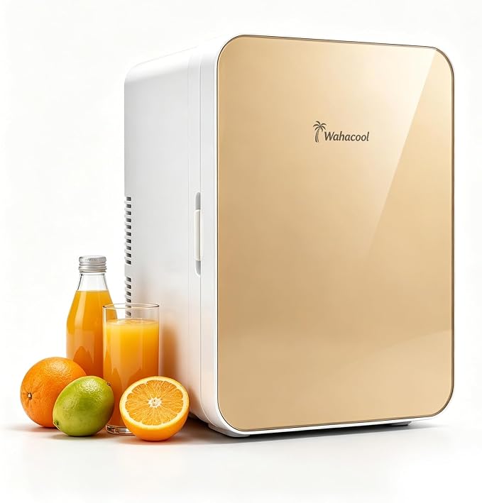 Mini Fridge, 10L Portable Personal Refrigerator - Cooler and Warmer, Ideal for Car Use and for Skin Care, Cosmetics, Beverage, Food,Great for Bedroom, Office, Dorm