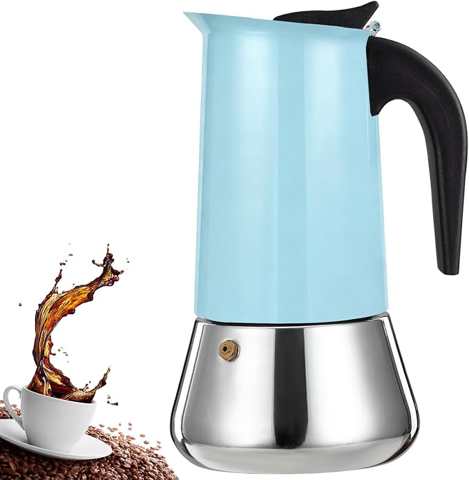 12 Cup Stovetop Espresso Maker Stainless Steel Moka Pot Stove Top Percolator Italian Coffee Makers Capable Mocha Greca Machine Cafe Classic Induction Cookers for Home and Camping 600ml 20oz