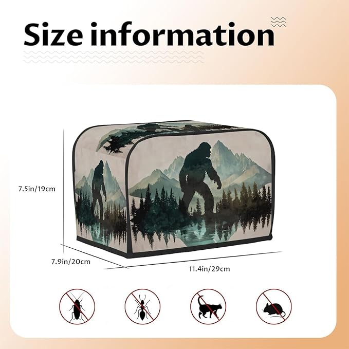 View Bigfoot Green 2 Slice Toaster Cover Dust And Fingerprint Bread Maker Cover Bakeware Protector Washable Appliance Covers Kitchen Accessories For Home Kitchen Women Gift