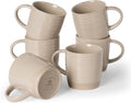famiware Coffee Mugs Set of 6, 13 oz Mug Set, Ceramic Cup Set with Handle for Coffee, Tea, Cocoa, Milk, Constellation Series, Cinnamon Brown