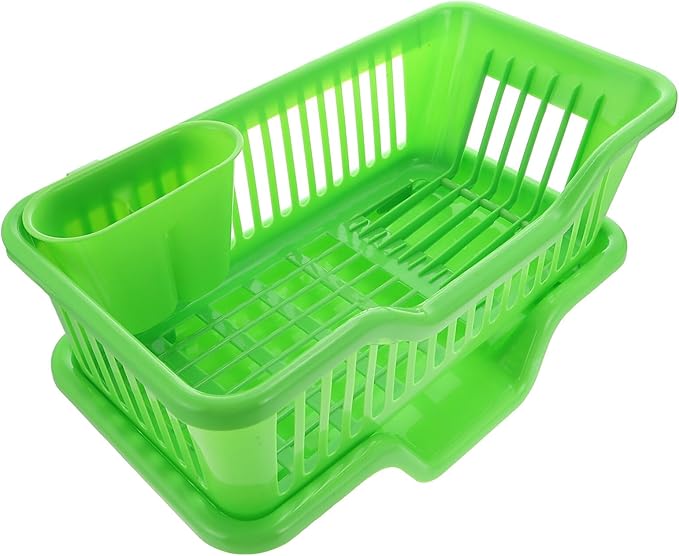 IMIKEYA Green Dish Rack Dish Drainers Kitchen Sink Drying Rack Plastic Household