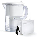 Electric Water Filter Pitcher for Tap and Drinking Water,Long-Life Filter，Removes 99% Lead, BPA-Free, Fits Fridge, for Tap Water Purification (White)