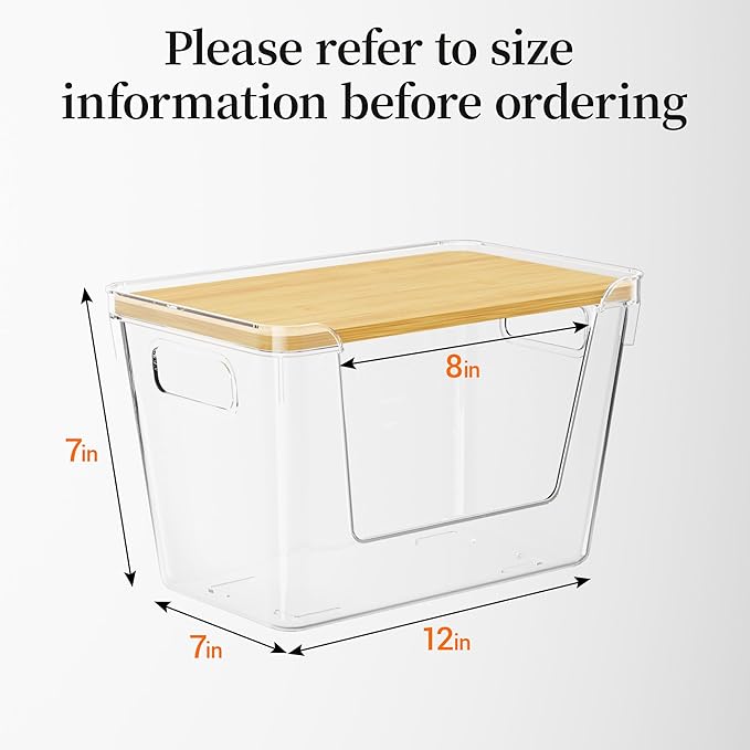 Delamu Acrylic Trash Bag Holder, 3 Pack Stackable Garbage Holder for 4-33 Gallon Bags, Clear Organizer Bins for Under Sink Organization, Pantry Storage, Cabinet, Kitchen, Laundry, Bathroom