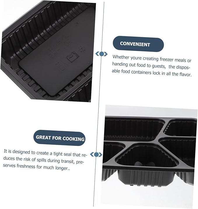 Zerodeko Meal Prep Containers Lids Stackable 5 Compartment Food Storage Box Microwave Safe Chinese Food Boxes for Meal Prep Containers