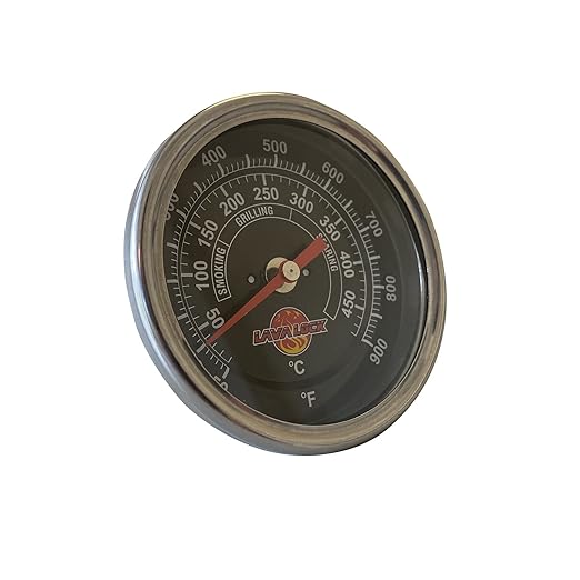 Black Face BBQ Grill Thermometer 50F-900F High Temp Range Heavy Duty Premium Quality Smoker Thermo 2 Inch or 3" 1/2 NPT Thread