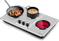 Cusimax Hot Plate Electric,Countertop Infrared Triple Burner with 7″ Ceramic Glass Cooktop,Electric Hot Plate for Cooking,11 Level Temperature Setting