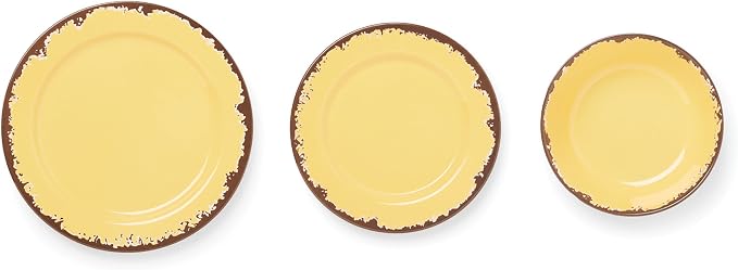 Fox Run Melamine Dinnerware Set, Multicolor, 12 Piece