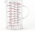 77L Glass Measuring Cup, [Double-Sided Measuring Scale, Insulated handle, V-Shaped Spout], High Borosilicate Glass Measuring Cup for Kitchen or Restaurant, Easy To Read, 500 ML (0.5 Liter, 2 Cup)