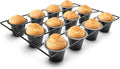 Fox Run Linking Mini Popover Pan, Carbon Steel, Nonstick, 12 Mini Cups | Bake Popovers & Yorkshire Pudding | Easy Release Nonstick | Consistent Results | 12 Mini Cup Pop Over Baking Pan