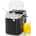 NEWBULIG Countertop Ice Maker Machine with Handle, Portable Bullet Ice Maker Produces 9 Cubes in 6 Minutes, 26 lbs per 24 Hours, Includes Basket & Scoop, for Home Kitchen RV Camping Party, Black