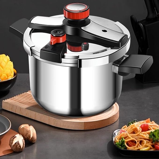 Stainless Steel Pressure Cooker,304 Stainless Steel Cookware with Easy Opening&Closing Lid, Works on All Cook1tops (6 Quart)