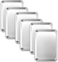 BIEAMA 6 Pack Quarter Size Aluminum Baking Sheet Pan, 13" × 10" | Commercial Cookie Sheets for Professional and Home Baking, roasting, bakery use, and everyday home kitchens