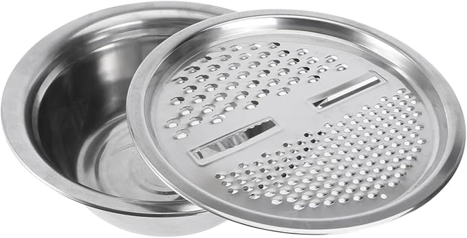 DECHOUS 2Pcs Multipurpose Stainless Steel Grater Bowl Small Basin Basket Grater Basin Bowl Set for Kitchen Rinsing Draining Mixing, 10 Inch