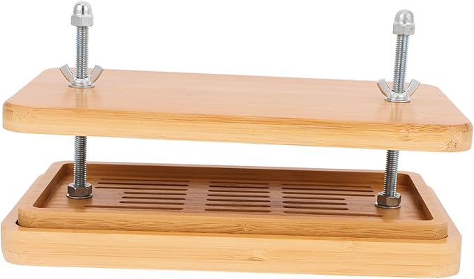 Cabilock Bamboo Tofu Press and Drainer Adjustable Pressure Tofu Maker 3-Tier Draining Tray for Homemade Bean Curd Kitchen Tool for DIY Soybean Curd