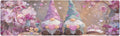 2 in 1 Table Runner Trivet for Hot Pots and Pans Heat Resistant Non Slip Waterproof 39 x 12 Inch Decorative Table Protector for Kitchen Countertop Valentines Gnomes Hearts Flowers Purple
