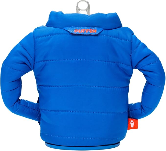 Puffin - The Puffy Jacket - Insulated 12 oz Can Cooler I Beer Bottle & Soda Can Insulator, Keep Drinks and Beverages Cold - Varsity Blue
